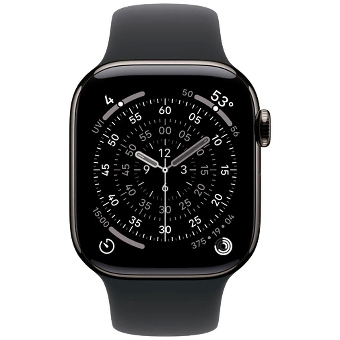 Apple Watch Series 11 42mm 5G Leisteen Titanium (Black Rubber Strap M/L)
