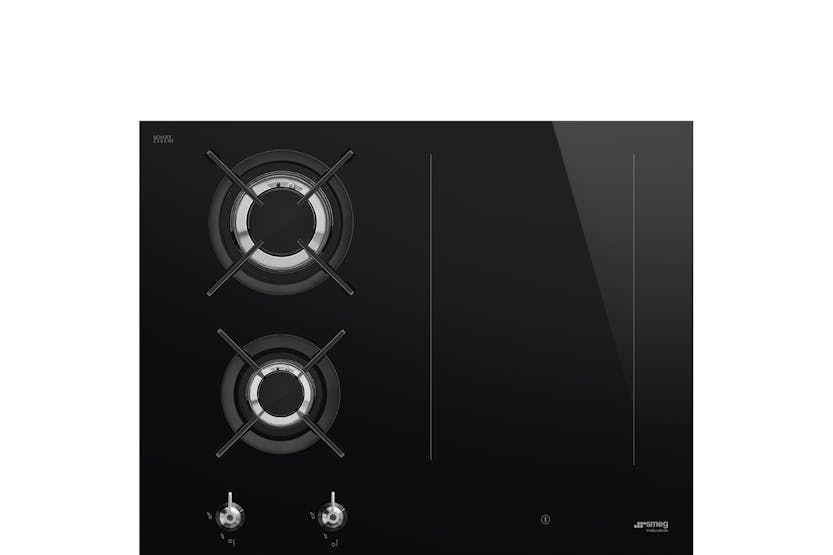 Smeg 65cm Classic Built-in Induction & Gas Hob | PM3643D | Black
