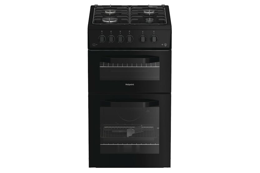 Hotpoint 50cm Gas Electric Double Oven | HTG5GCB