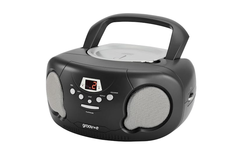 Groove Black Boombox Cd Player | Portable Radio Cd Player