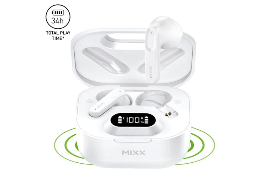 Mixx Streambuds Hybrid Charge 2 Wireless Earbuds | White