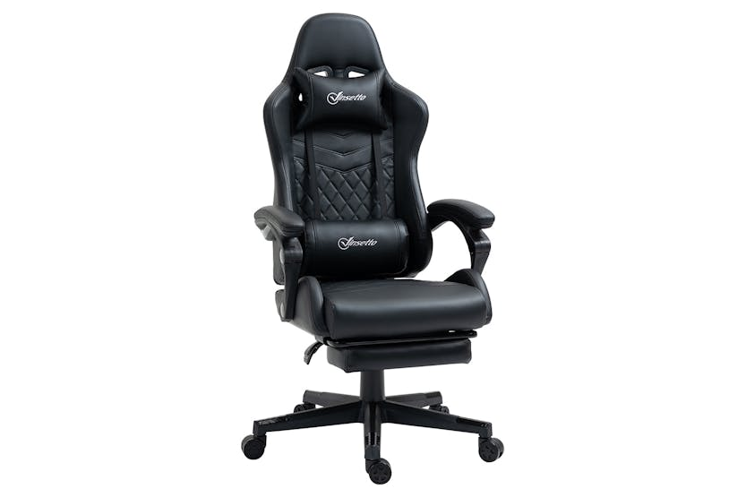 Vinsetto Gaming Chair with Footrest | Black