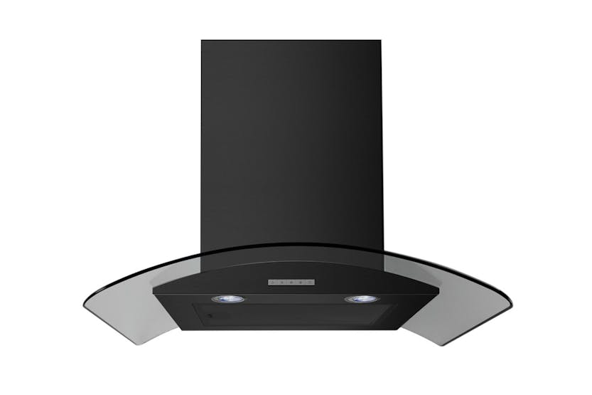 Belling 90cm Curved Glass Chimney Hood | CHIM904GBLK