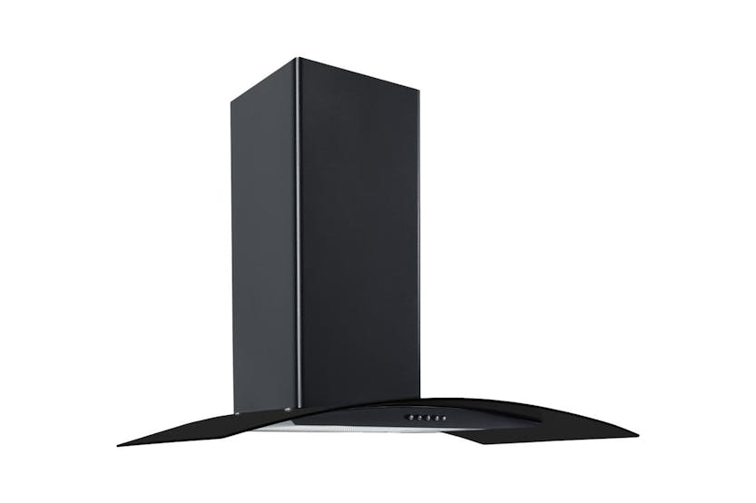 Cata 60cm Curved Glass Chimney Hood | CACG60BKPF