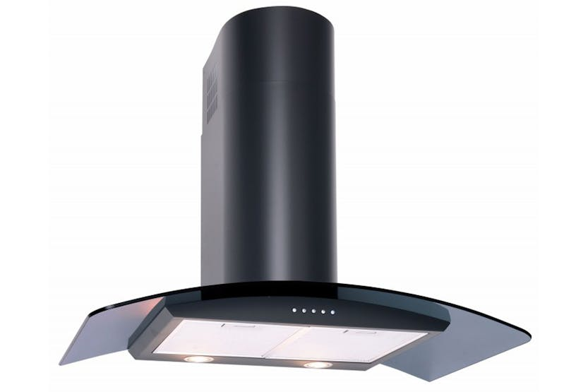 Luxair 60cm Curved Glass Hood | LA60CVDBLK | Black