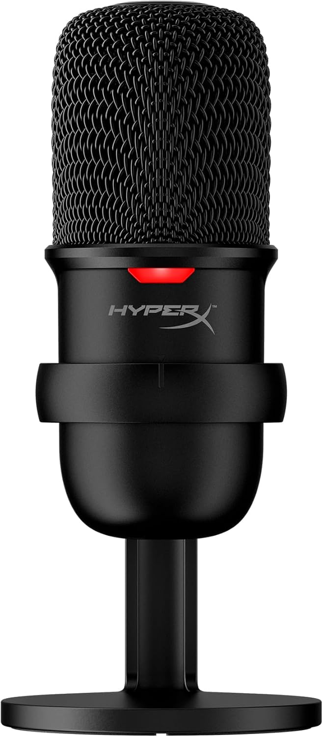 HyperX SoloCast – USB Condenser Gaming Microphone, for PC, PS4, and Mac, Tap-to-mute Sensor, Cardioid Polar Pattern, Streaming, Podcasts, Twitch, YouTube, Discord