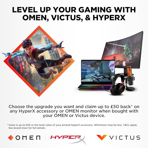 HP Omen 25L Gaming Desktop PC GT12-1053na | AMD Ryzen™ 5-5600G Processor | 16GB HyperX DDR4 RAM | 256GB SSD, 1TB HDD | NVIDIA® GeForce RTX™ 3060 Ti GPU | Microsoft Windows 11 OS Upgrade | Black