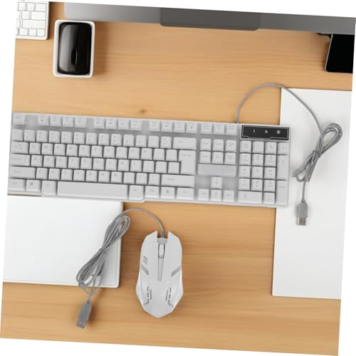NUOBESTY Backlit USB Gaming Keyboard and Mouse Set Wired Computer Keyboard Ergonomic Design Durable Material Accurate Touch for Desktop Laptop Use