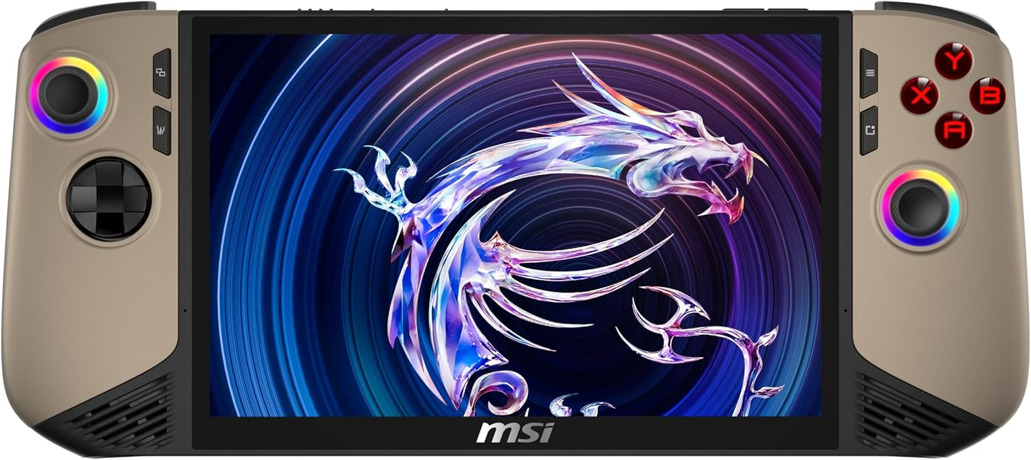 MSI Claw PC Gaming Handheld: Intel Ultra 7-258V, 8" FHD 120Hz Display, 32GB LPDDR5, 1TB NVMe SSD, MicroSD Card Reader, Thunderbolt 4, Win 11 Home: Black 8 AI+ A2VM-001US