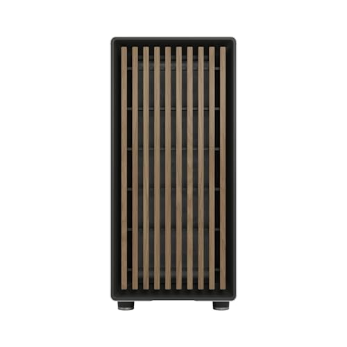 Fractal Design North Chalk White Tempered Glass Clear - Wood Oak front - Glass side panel - Two 140mm Aspect PWM fans included - Type C USB - ATX Airflow Mid Tower PC Gaming Case