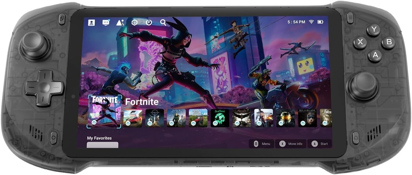 OnePro Cloud Handheld Portable Remote Play Gaming Console, Compatible with Xbox Cloud Gaming, NVIDIA GeForce NOW, Playstation, PC, Long-Battery Life, 7" 1080P Touchscreen, Lightweight Retro Game-Gray