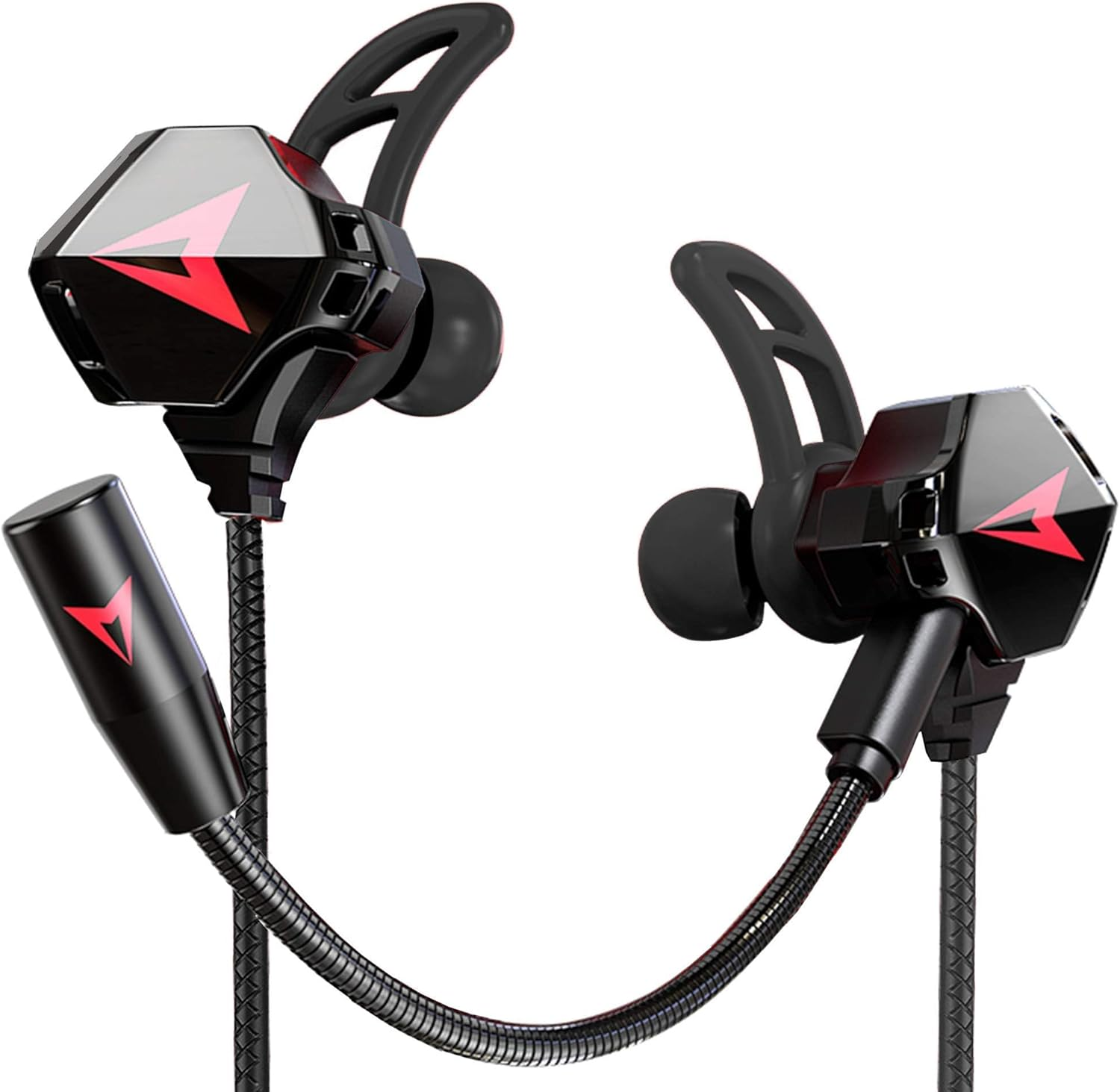 KASOTT Battle Buds Pro In-Ear Gaming Headset with Dual Microphone, Mute and Volume Control, Wired for Mobile Gaming, Switch, Xbox One, PS, PC (Black)