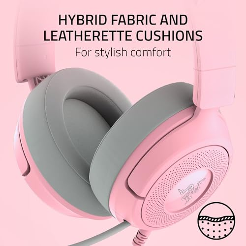 Razer Kraken Kitty V3 X Wired Gaming Headset: Kitty Ears - HyperClear Cardioid Mic - 40 mm Drivers - 7.1 Surround Sound - Comfy Ear Cushions - Cross-Platform via 3.5mm PC, PS5, Xbox, Switch 2 - Pink