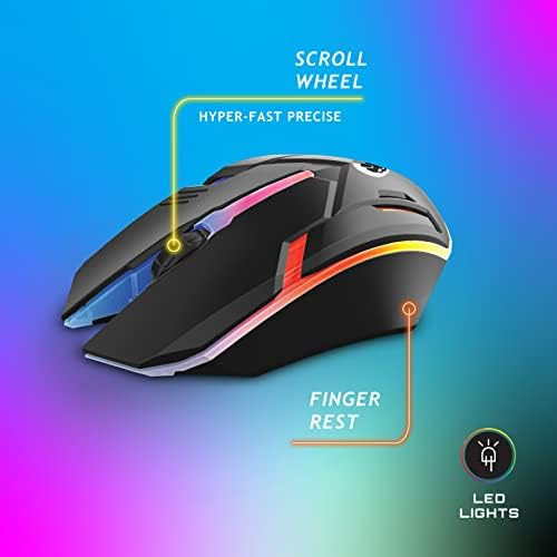 Game Punk 4-Piece PC Gaming Bundle with RGB Backlit Keyboard, LED Mouse, Mouse Pad, and Light-Up Gaming Headset with Microphone, Ergonomic Gamer Accessories, Compatible with PC and Console