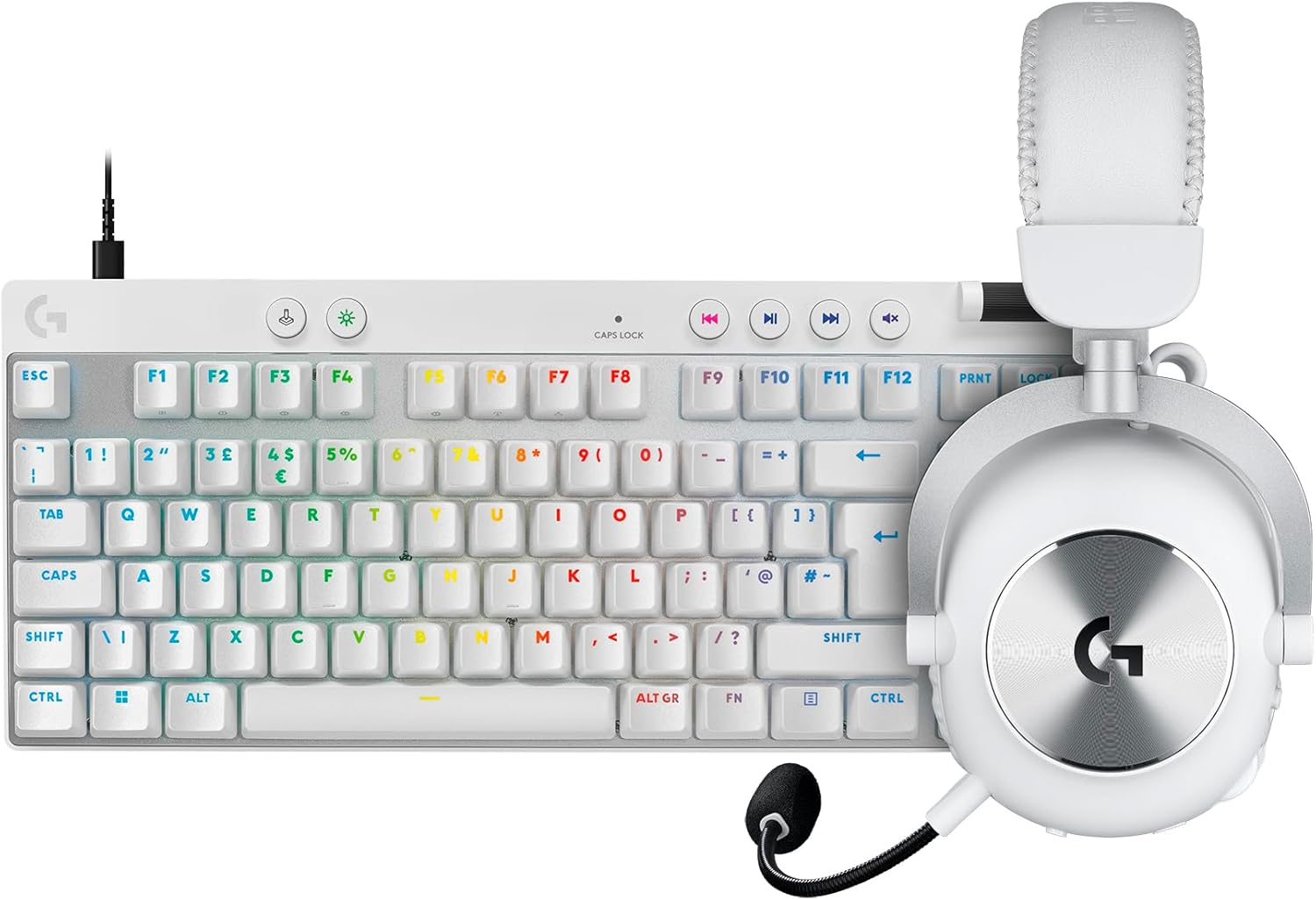 Logitech G PRO X 2 LIGHTSPEED Wireless Gaming Headset, Bluetooth, USB, 3.5 mm + PRO X TKL RAPID Tenkeyless Wired Gaming Keyboard With Magnetic Analog Switches, Rapid Trigger, RGB Lighting, PC - White