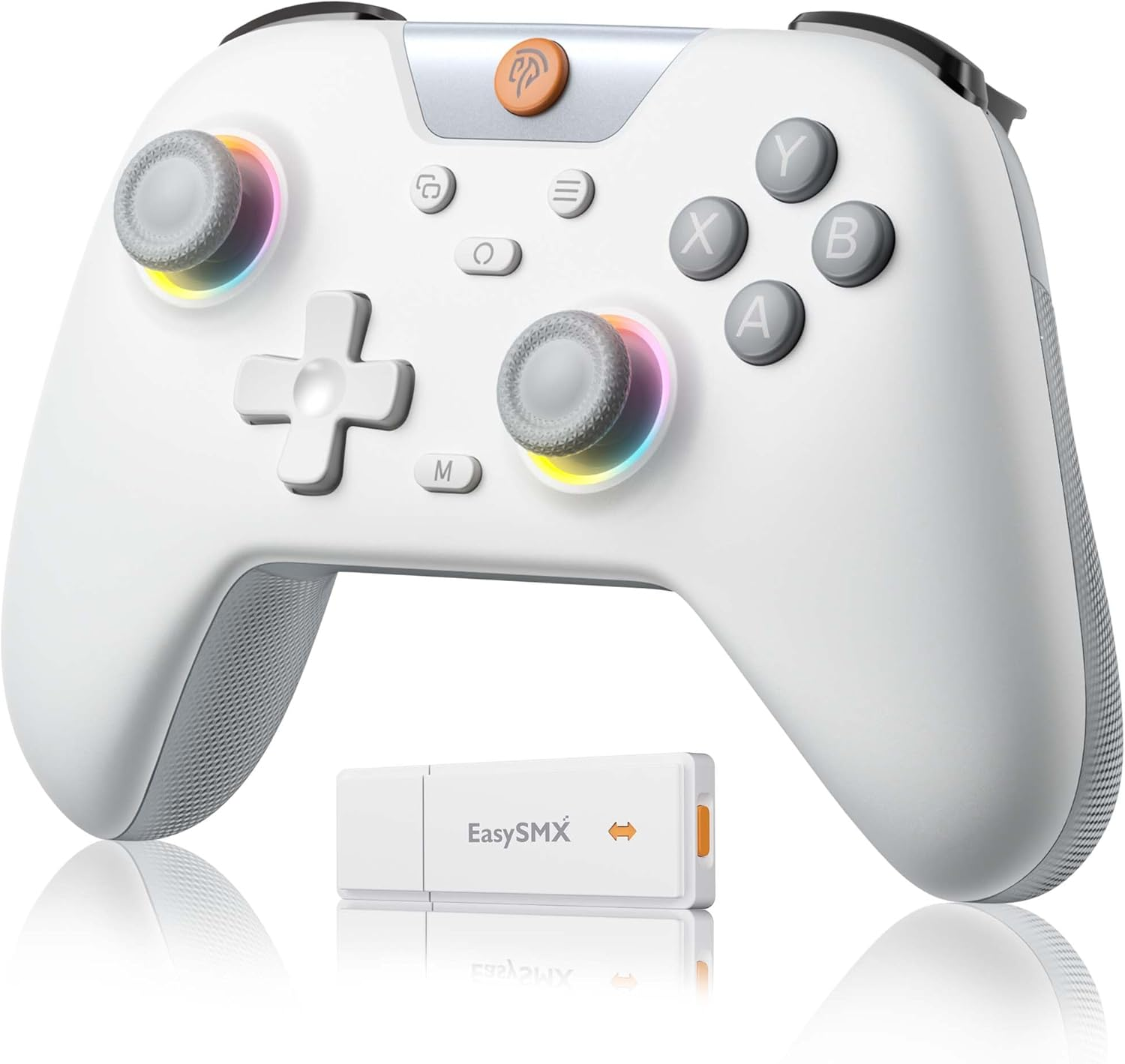 EasySMX X05 Wireless PC Controller with Hall Triggers Joysticks, Bluetooth Game Gamepad Controller with RGB Lights, No Drift Deadzone Gaming Controller for PC Android iphone Switch Steam