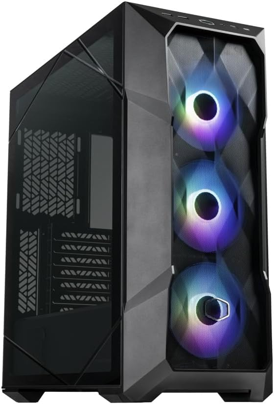 Cooler Master MasterBox TD500 Mesh V2 - E-ATX Mid-Tower PC Case with Tessellated Mesh, 3 x 120mm Pre-Installed ARGB Fans, Removable Top Panel, Tempered Glass Side Panel, USB Type-C 10Gbps - Black