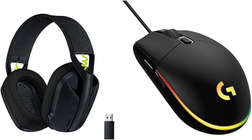 Logitech G203 LIGHTSYNC Gaming Mouse + Logitech G435 LIGHTSPEED Bluetooth Wireless Gaming Headset