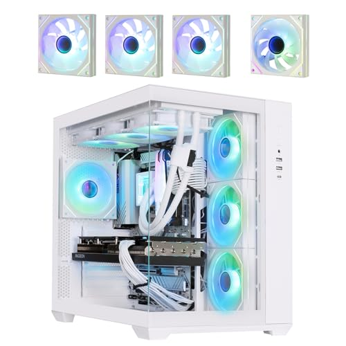 BitFenix AL118 High-Airflow Dual-Chamber PC Gaming Case - 4 x Infinity Mirroring 3 x Reverse ARGB Fans (360 mm AIO/GPU 400 mm Support)