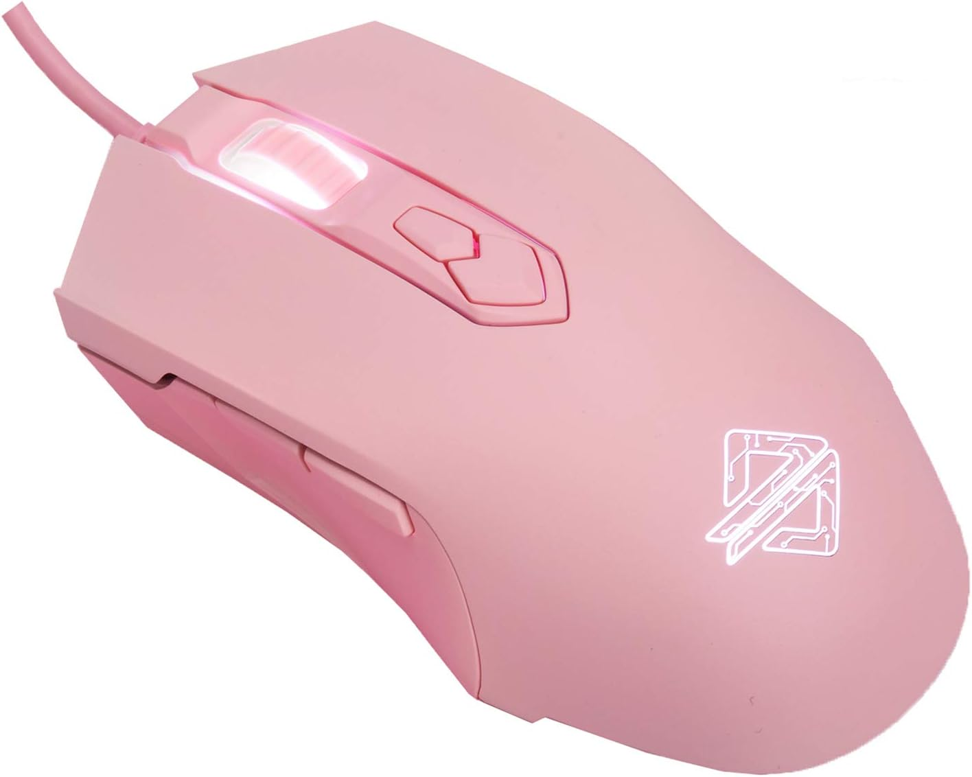 Lomiluskr AJ52 Gaming Mouse Wired, 7 Programmable Buttons, Computer Mice with RGB LED Backlit, 200-4800 DPI Adjustable,for Windows/Mac OS/Linux (Pink)