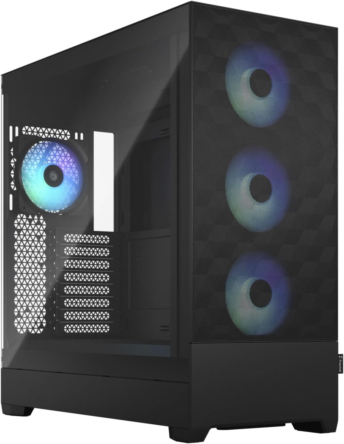 Fractal Design Pop XL Air RGB Black - Tempered Glass Clear Tint - Honeycomb Mesh Front – TG side panel - Four 120 mm Aspect 12 RGB fans included – E-ATX High Airflow Full Tower PC Gaming Case