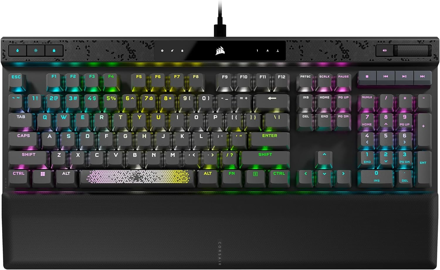 Corsair K70 MAX RGB Magnetic Mechanical Gaming Keyboard - MGX Switch with Adjustable Activation - PBT Double-Shot Keycaps - iCUE Compatible - QWERTY NA Layout - Steel Grey