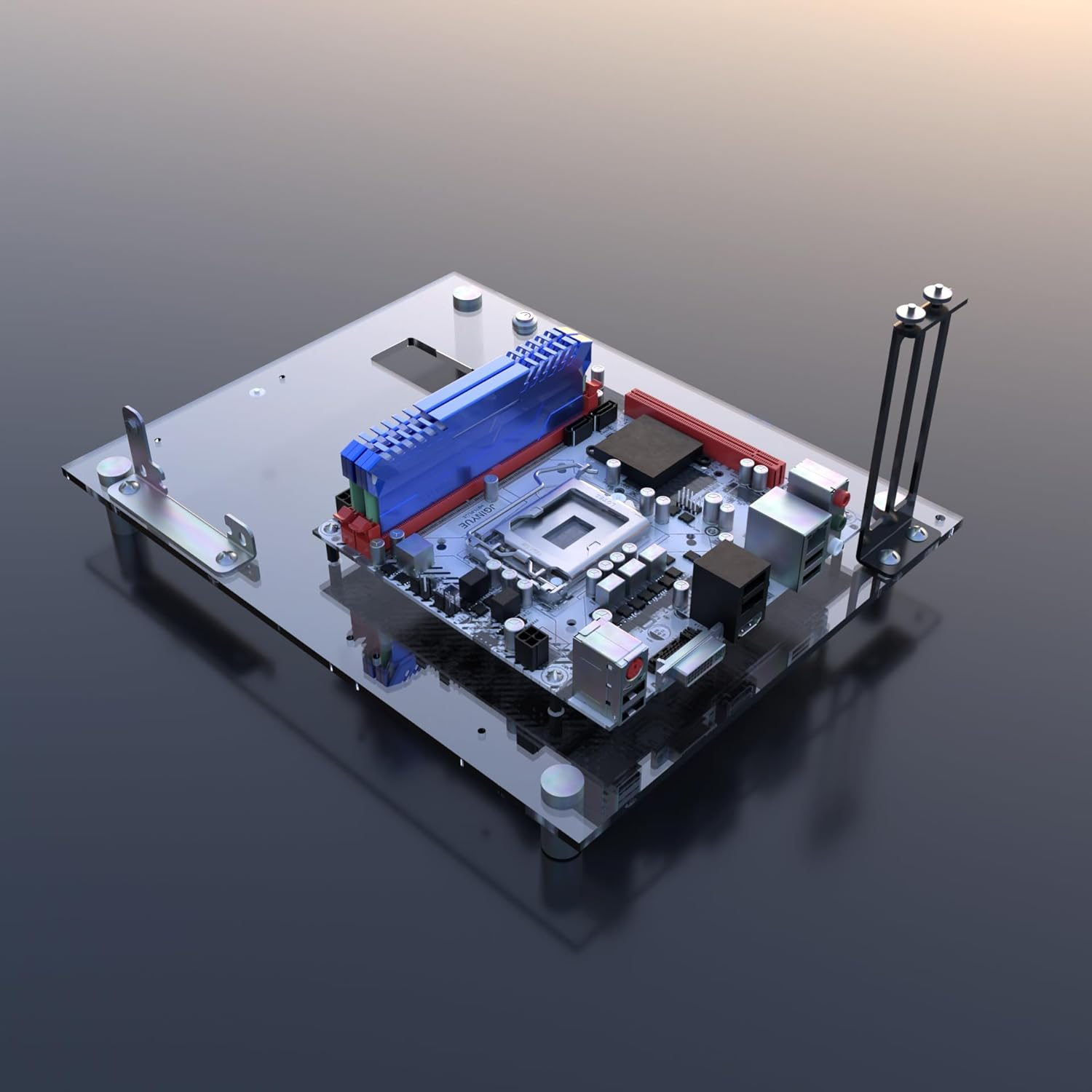 DALAIBUKESI DIY Gaming Computer Open Case Acrylic Open Chassis Rack Support Motherboards ATX M‑ATX ITX PC Test Bench (ITX)