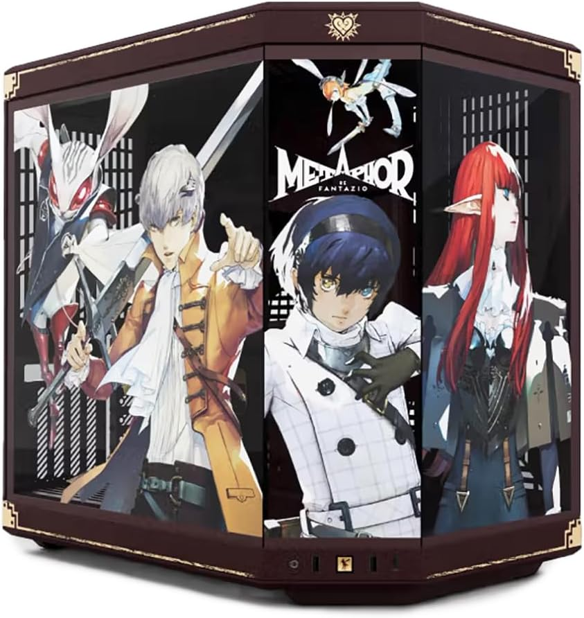 HYTE Y70 Metaphor ReFantazio Official Licensed - Mid-Tower ATX Gaming PC Desktop Case - Panoramic Tempered Glass - Dual Chamber - High Airflow Chassis - PCIE 4.0 Riser Cable Included - Brown