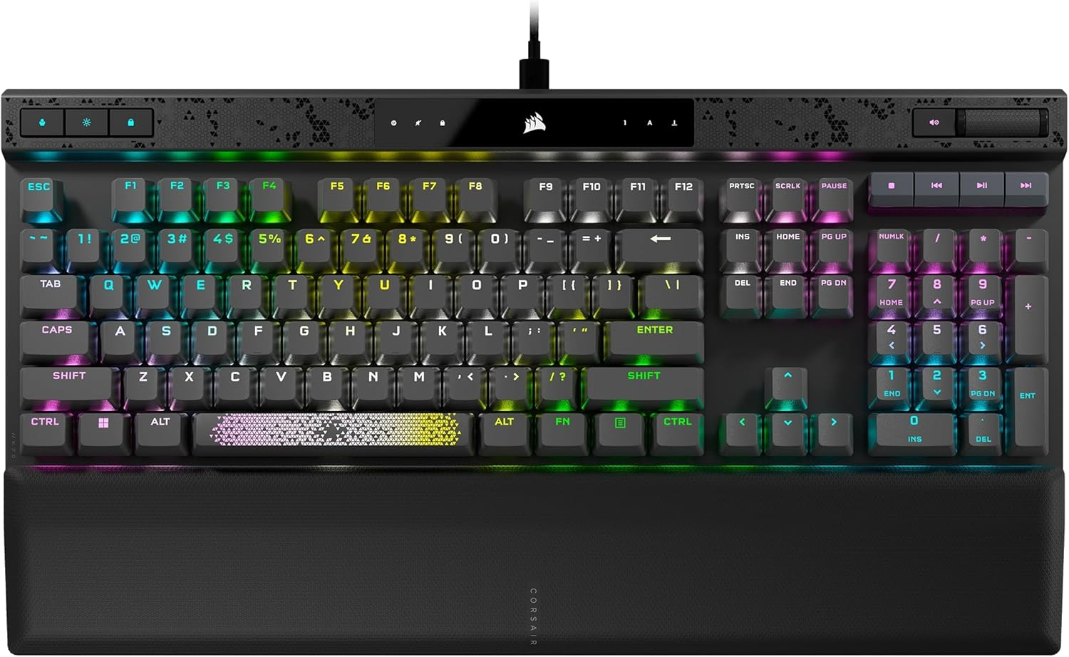 Corsair K70 MAX RGB Magnetic Mechanical Gaming Keyboard - MGX Switch with Adjustable Activation - PBT Double-Shot Keycaps - iCUE Compatible - QWERTY NA Layout - Steel Grey