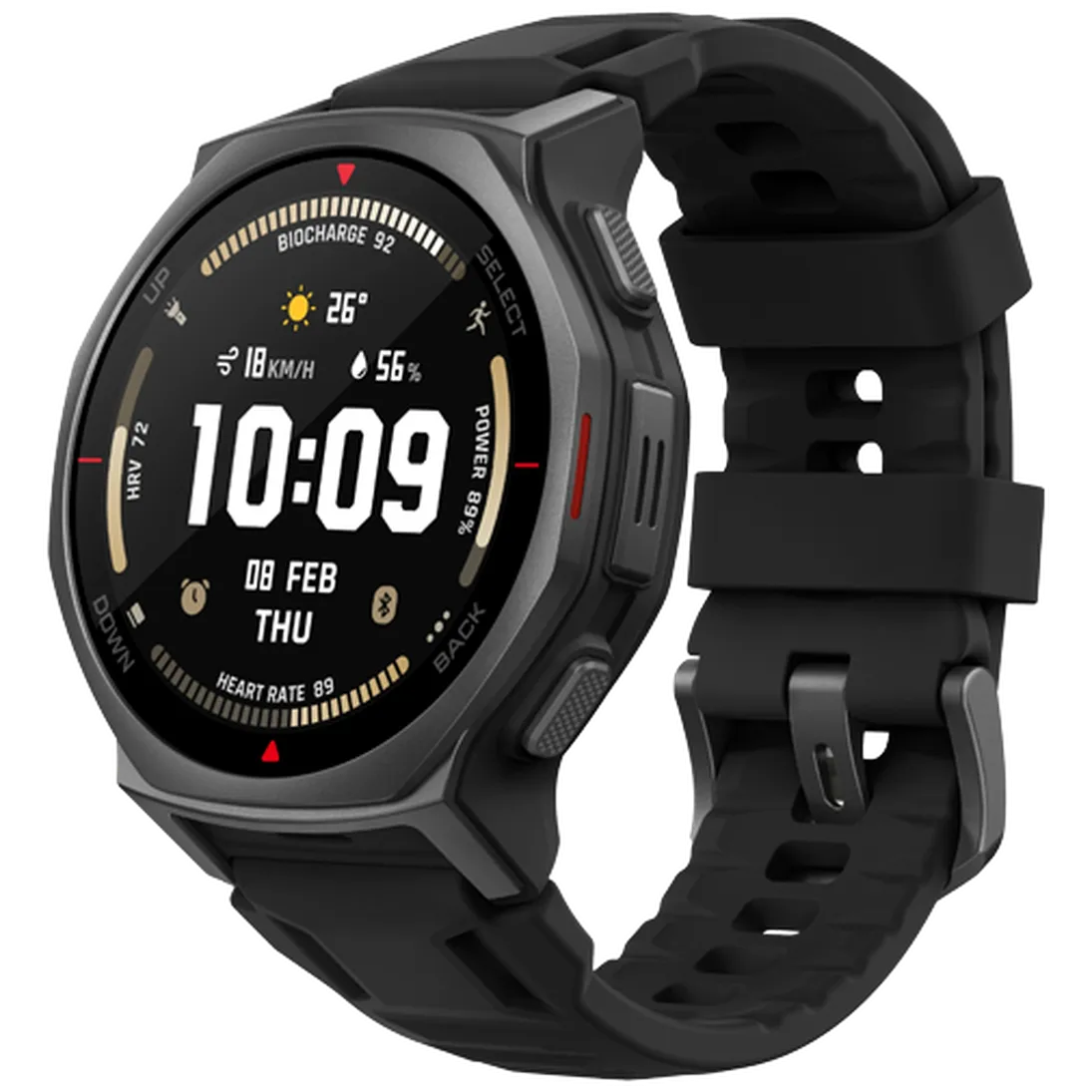 Amazfit T-Rex 3 Pro 44mm Black (Black Silicone  Strap)