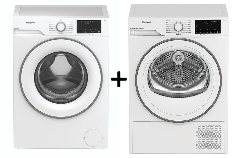 Hotpoint 9kg Freestanding Washing Machine & Heat Pump Tumble Dryer Bundle