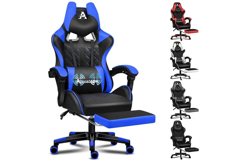 Alfordson Gaming Chair | High-back Faux Leather | Blue