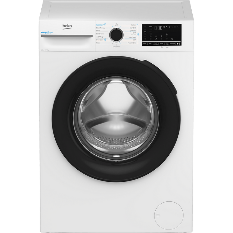Beko EnergySpin™ 8kg Washing Machine with 1400 rpm - White | BM3WT4841IW
