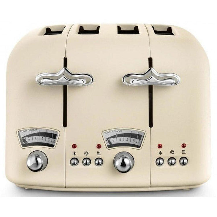 De'Longhi Argento Flora 4 Slice Toaster - Cream | CT04.BG