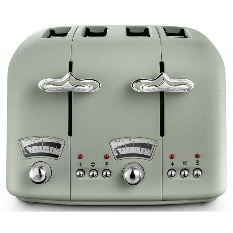 De'Longhi Argento Flora 4 Slice Toaster - Green | CT04.GR