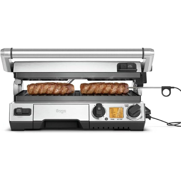 Sage 2400W Cast Aluminium Non-stick Smart Grill Pro - Brushed Stainless Steel| BGR840BSS