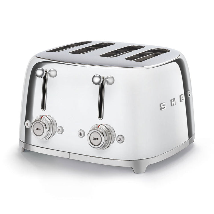 Smeg 50's Retro Style 4 Slice Silver Toaster | TSF03SSUK